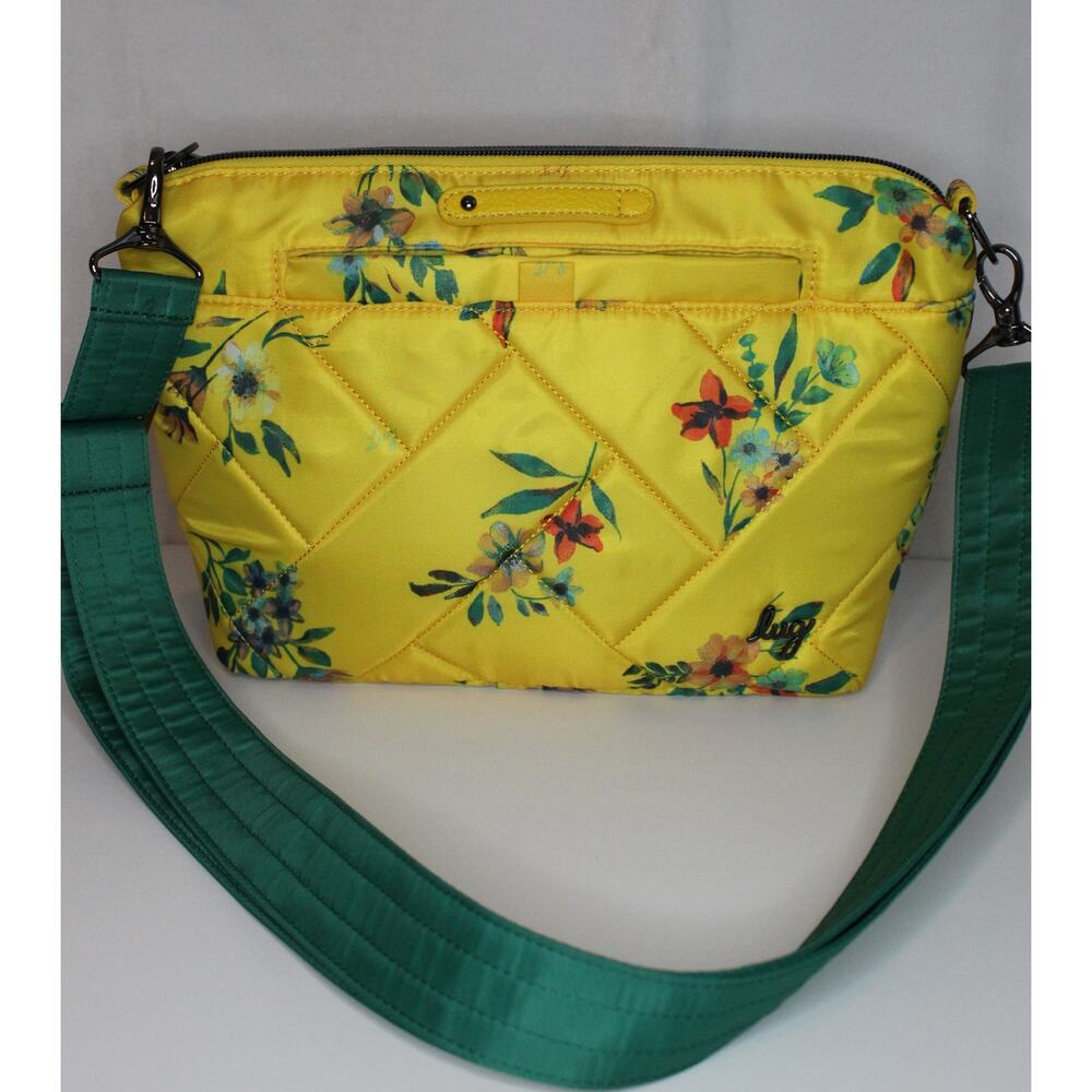 Lug Flare Crossbody Bag in Bouquet Yellow with Adjustable / Removable Strap